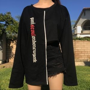 Print Asymmetrical Long Sleeve